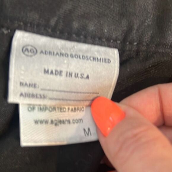 AG Adriano Coated Black Tapered Jogger Pants M - Picture 13 of 15